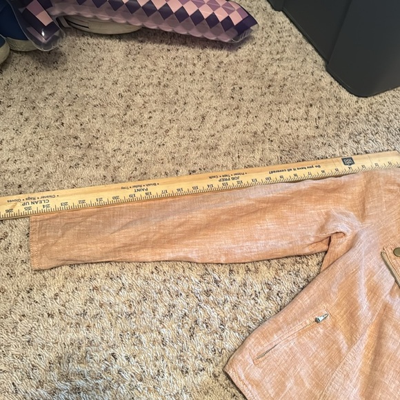 Lou & Grey 100% linen blush‎ moto jacket, small - Picture 6 of 8